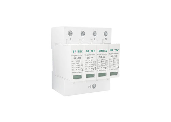Protector contra sobretensão de tipo CA Voltagem 3 Fase 5KA 4 Polo 275V SPD para proteção da potência industrial