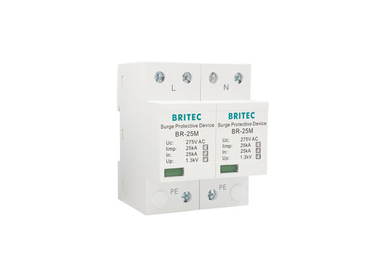 25kA 275V Din Rail Surge Arrester SPD Single Phase Surge Protector com tecnologia MOV
