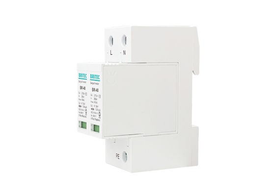 Proteção do impulso do trilho do RUÍDO da classe II Imax 40kA 2P 20-40kA do prendedor de relâmpago sobre a tensão SPD