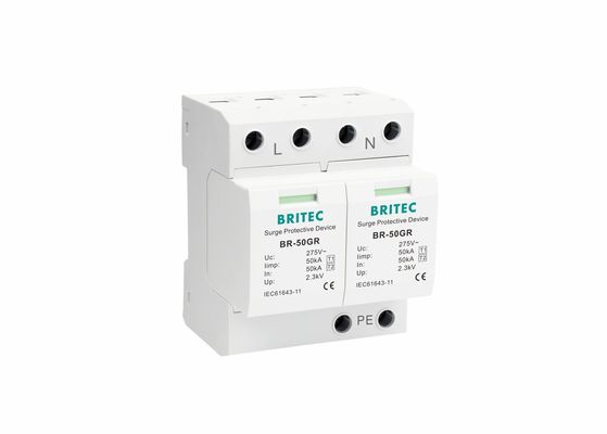 Sistema AC 2P 50KA T1 Protector contra raios Dispositivos de protecção contra sobretensões