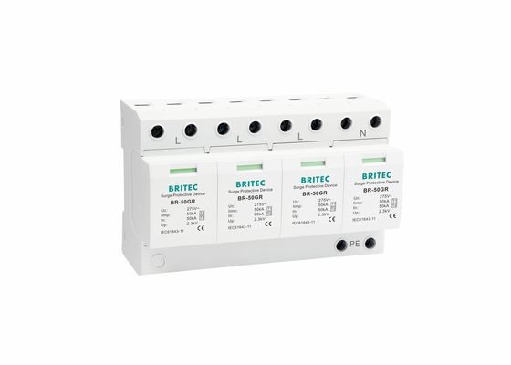 Prendedor de relâmpago da C.A. 3 proteção contra sobrecarga industrial da fase IEC61643 BR-50GR