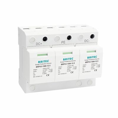 BRPV3-1500-12.5 DC SPD 12.5ka pv arrester de sobretensão 1500V DC SPD proteção contra sobretensão t1 t2 dc
