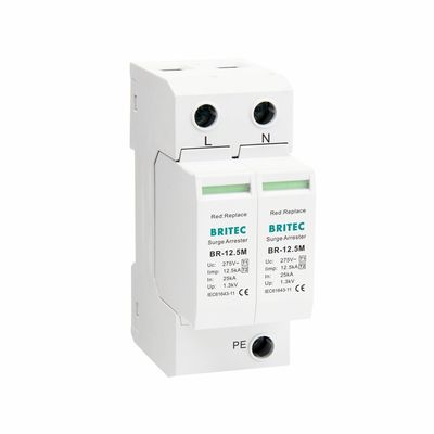 Protector contra sobretensões de 320 V, detector de relâmpagos 2P DIN, SPD para proteção contra relâmpagos