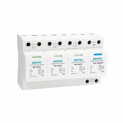 BR-50GR 3 + 1 OEM ODM centelha 50ka Dispositivo de proteção contra surtos de baixa tensão elétrica classe 1 pára-raios tipo 1 spd Dispositivos de proteção contra surtos tipo 1 SPD rede de distribuição elétrica de baixa tensão LV