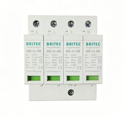 BR-12.5M 320 4P spd t1 protetor contra ondas de relâmpago tipo 1 2 spd 12.5ka