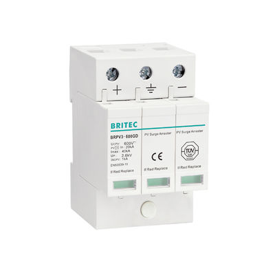 Dispositivo de Proteção contra Surtos Fotovoltaicos Solares BRPV3-1000 1000V 40kA 3P, Supressor de Raios