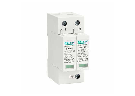 Tipo da fase monofásica - prendedor do impulso de relâmpago do dispositivo de proteção de 2 impulsos