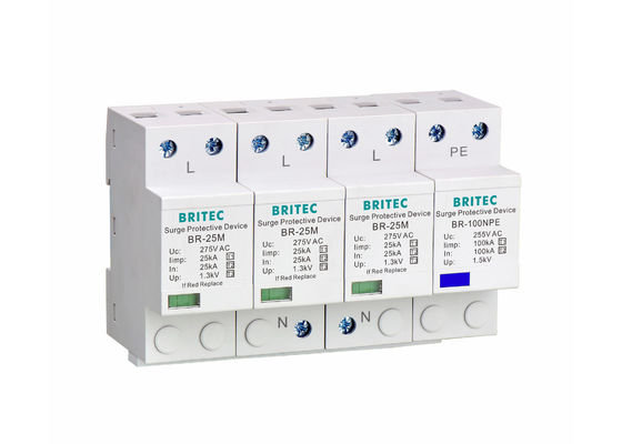 Dispositivo de Proteção contra Surtos de Energia Tecnologia MOV Classe I Tipo 1 B+C 25kA Supressor de Surtos para Sistemas de Baixa Tensão