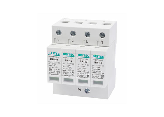Dispositivo de protecção contra sobretensões de baixa tensão de três fases 40KA SPD para protecção da rede eléctrica