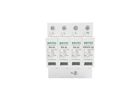 40kA 275V/255V Dispositivo de proteção contra sobretensões SPD industrial DIN Rail 3 fase tipo 2