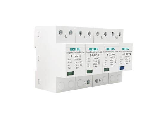 25KA 3P+NPE T1 Protector contra sobretensões de classe I Tipo 1 SPD de alta energia