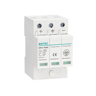BRPV3-1000 DC Surge Arrester Suppressor de relâmpagos 1000V PV spd 3p dispositivo de proteção solar Dc Surge Protector Spd