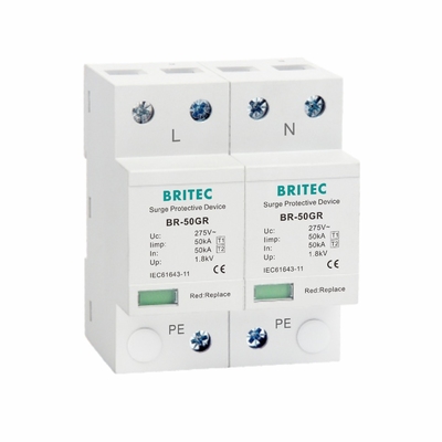 Fase 50KA 150V/275V/320V monofásica do prendedor 10/350 do impulso de poder da classe I