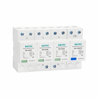 25KA 3P+NPE T1 Protector contra sobretensões de classe I Tipo 1 SPD de alta energia