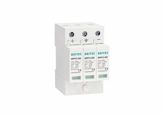 Dispositivo de proteção fotovoltaico SPD do impulso da C.C. 600V 20KA 40KA para o sistema do picovolt
