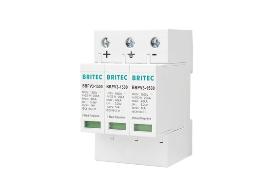 Tipo - 2 C.C. 1500V SPD do dispositivo protetor 40kA 8/20us do prendedor do impulso do picovolt para solar