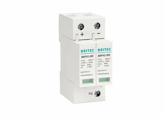 Dispositivo de proteção contra sobretensões fotovoltaicas 2P 40KA DC Protector contra sobretensões fotovoltaicas 500V Para sistema solar fotovoltaico