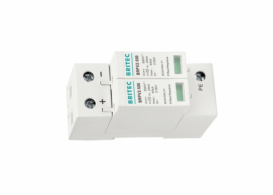 Dispositivo de proteção contra sobretensões fotovoltaicas 2P 40KA DC Protector contra sobretensões fotovoltaicas 500V Para sistema solar fotovoltaico
