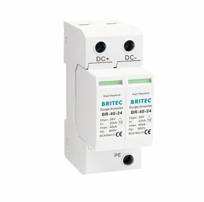 BR-40-24 Dispositivo de protecção contra sobretensões SPD DC Supressor de sobretensões DC 40kA Pv Surge Arrester DC 24v protetor de sobretensões