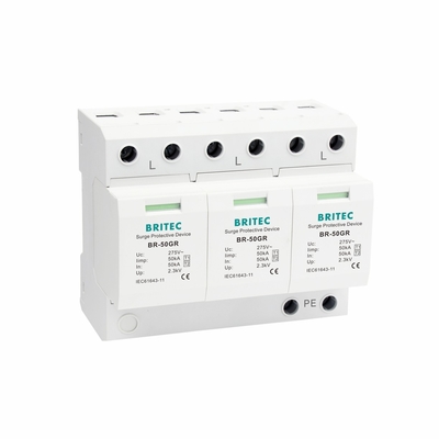 BR-50GR 4P Proteção contra ondas de luz China Tipo 1 Dispositivo de proteção contra ondas de luz Spd Filtro de ondas de luz spd t1 t2