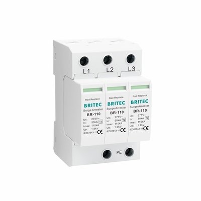 BR-110 4P OEM Tipo 2 Protetor de sobretensão 275v Dispositivo de proteção contra sobretensão SPD varistor arrester 4-pole arrester de sobretensão