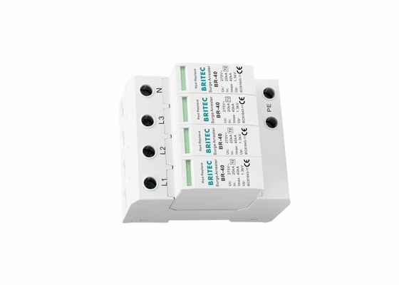 4P SPD Classe II 40ka Protector contra sobretensão AC 150V/275V/320V//385V/440V Proteção contra raios
