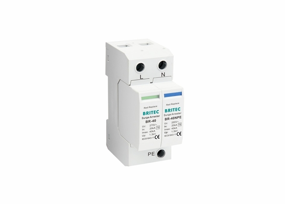 TVSS 150V/275V/320V/385V/440V 40KA Din Rail Power Proteção contra raios Surge Arrester Single Phase