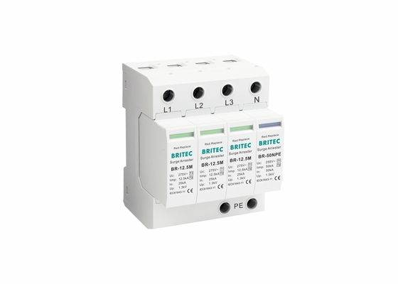 12.5kA Classe B + C Normas IEC de Três Fases Proteção contra Raios Proteção contra Correntes