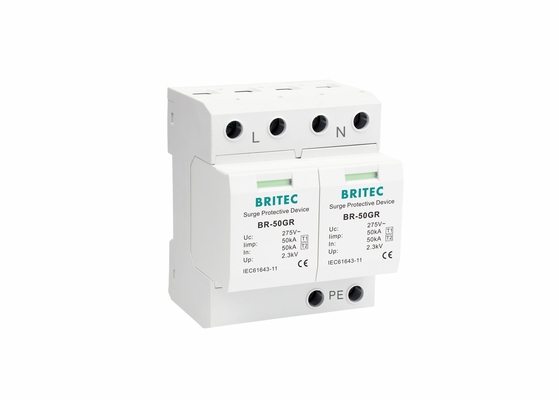 Sistema AC 2P 50KA T1 Protector contra raios Dispositivos de protecção contra sobretensões