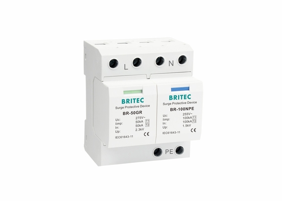 Dispositivo anti-relâmpago Tipo 1 1P+NPE IP20 IEC61643-11 Dispositivo de protecção contra sobretensões