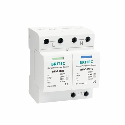 BR-25GR 3P+1 Tipo 1 Dispositivo de protecção contra sobretensões SPD Thunder Arrester Spark Gap spd Plug-in surge arrestor