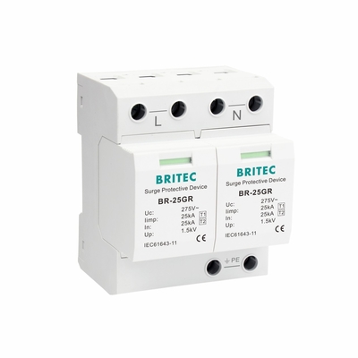 BRITEC BR-25GR 2P 275V Dispositivo de protecção contra sobretensões de tipo 1 Protector contra raios Tuvac