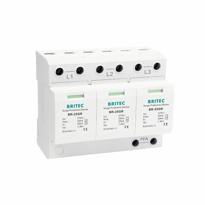 BRITEC Spd Surge Protector BR-25GR 3P 25kA Três fases Tipo 1 classe 1 surge arrester arrester faísca