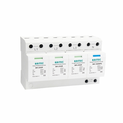 BRITEC Spd Surge Protector BR-25GR 3P 25kA Três fases Tipo 1 classe 1 surge arrester arrester faísca