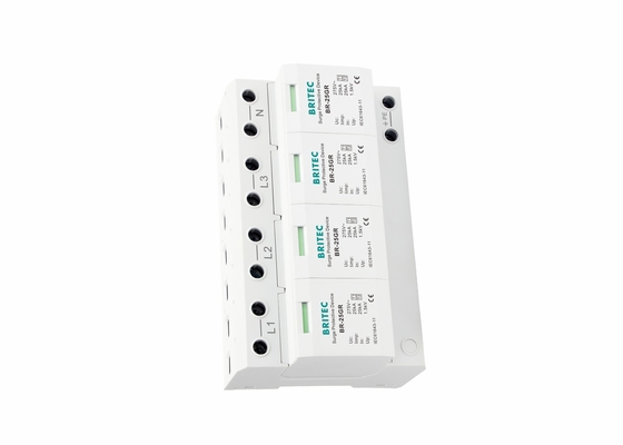 25kA 4P Protector contra relâmpagos de potência Tipo 1 Dispositivo de proteção contra sobretensões