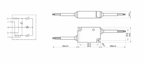 BRLED-08ASC-10 Protectores contra sobretensões para iluminação exterior LED de 10kv spd