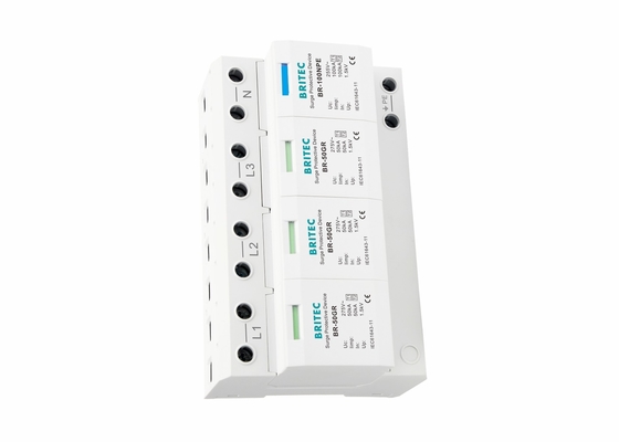 50kA Baixa Tensão UL94-V0 3P+NPE Protector contra sobretensão de potência
