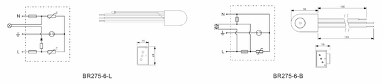 BR275-6-B Protectores contra sobretensões para proteção LED BEEP de luminárias eletrónicas