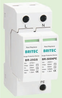 BR-25GS 1+1 spd t1 25ka Protetor contra sobretensões Protetor contra sobretensões de relâmpago tipo espaçamento de faísca spd