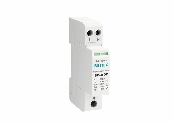 DPS 40kA 275V Monofásico 2P Tipo 2 + 3 Classe II + III Dispositivos de Proteção contra Surtos BR-40DP 2P