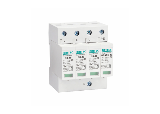 40kA 275V/255V Dispositivo de proteção contra sobretensões SPD industrial DIN Rail 3 fase tipo 2