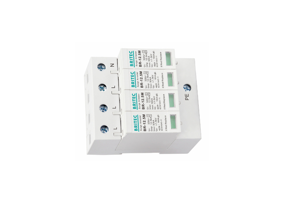 12.5kA Tipo 1+2 320V 4P Protector contra sobretensões domésticas Proteção contra raios