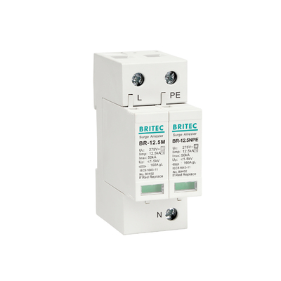 BR-12.5M 1P+1 Equipamento elétrico 50kA 275v T1+T2 Surge Arrester Dispositivo de proteção contra sobretensões Protector contra sobretensões de baixa tensão