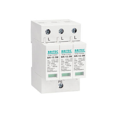 BR-12.5M 1P+1 Equipamento elétrico 50kA 275v T1+T2 Surge Arrester Dispositivo de proteção contra sobretensões Protector contra sobretensões de baixa tensão
