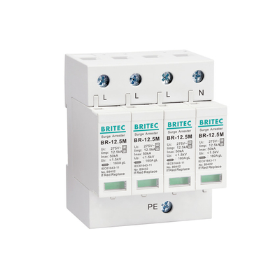 BR-12.5M 1P+1 Equipamento elétrico 50kA 275v T1+T2 Surge Arrester Dispositivo de proteção contra sobretensões Protector contra sobretensões de baixa tensão