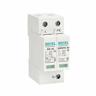 Tipo de BR-40 2P 40kA 275V - 2 proteção de relâmpago do dispositivo de proteção do impulso da fase monofásica TVSS SPD