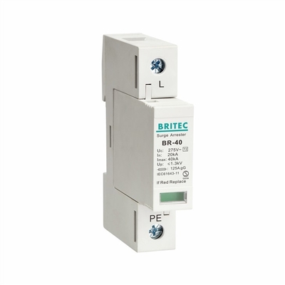 Tipo de BR-40 2P 40kA 275V - 2 proteção de relâmpago do dispositivo de proteção do impulso da fase monofásica TVSS SPD