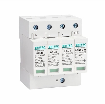 BR-40 3+1  T2  dispositivo de proteção contra surtos tipo 2 Dispositivo de proteção contra surtos para raios protetor contra trovoadas absorvedor de surtos DPS