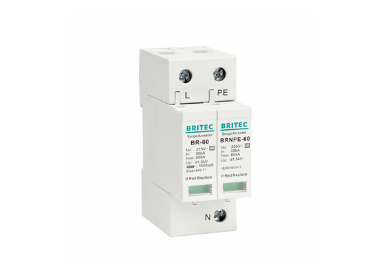 BR-60 1+1 Protector contra sobretensões de tipo 2 Dispositivo de proteção contra raios 60KA Classe C