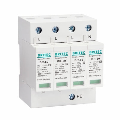 BR385-60 3P SPD de classe II 60kA Tipo 2 Dispositivo de protecção contra sobretensões